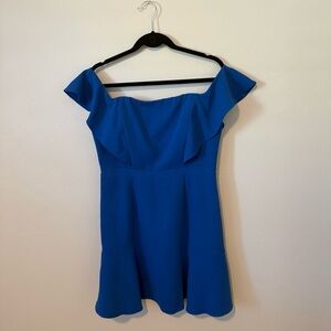 BCBGMaxAzria off the shoulder Blue Dress